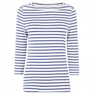 Oui Oui Breton Stripe T Shirt - Denim Blue 0105