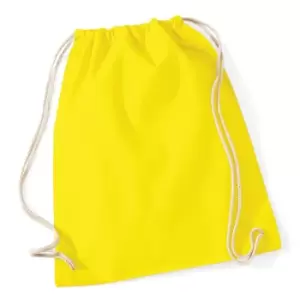 Westford Mill Cotton Gymsac Bag - 12 Litres (Pack of 2) (One Size) (Yellow)
