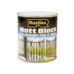 Rustins Matt Black Paint Quick Drying 250ml