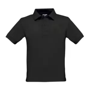 B&C Kids/Childrens Unisex Safran Polo Shirt (7-8) (Black)