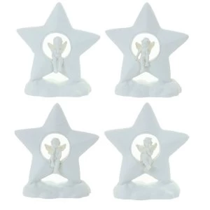Cherub Cloud and Star (Pack Of 4) Figurine