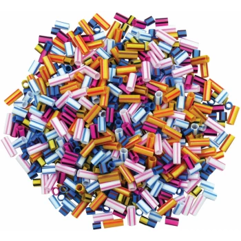 Artstraws - Striped Straw Beads, Assorted Colours & Sizes (approx 1000)