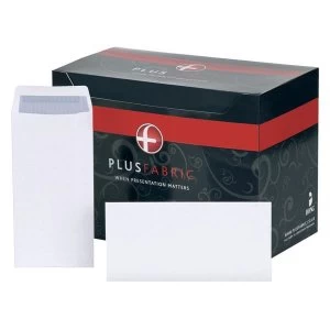 Plus Fabric DL Envelopes Pocket Self Seal 120gm2 White Pack of 500