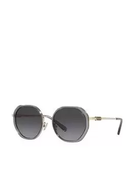 Coach Round Sunglasses - Transparent Grey / Shiny Light