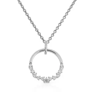 Diamonfire Silver Zirconia Open Circle Necklace