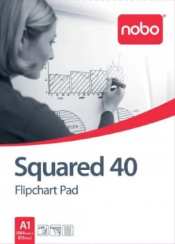 Nobo A1 40 Sheet Squared Flipchart Pad PK5