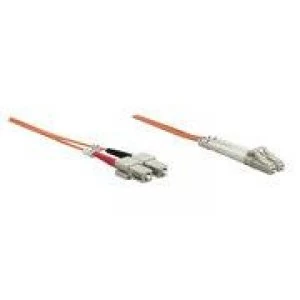 Intellinet Fibre Optic Patch Cable Duplex Multimode LC/SC 62.5/125 m OM1 2m LSZH Orange Fiber Lifetime Warranty
