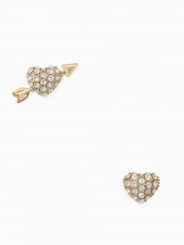 Kate Spade New York Be Mine Heart And Arrow Stud Earrings Gold Clear