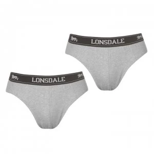 Lonsdale 2Pk Brief Mens - Grey