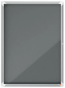 Nobo Premium Plus Grey Felt Lockable Notice Board 9xA4