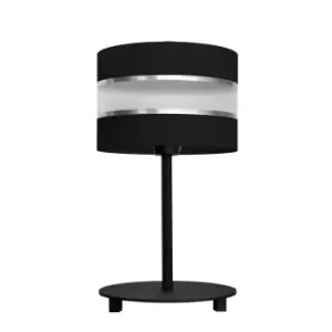 Helen Table Lamp With Round Shade Black, Silver 20cm