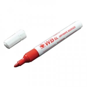 Whitecroft Red Whiteboard Marker Pens Bullet Tip Pack of 10 WB15 804025