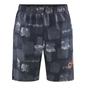 Craft Mens Core Charge Marble Effect Loose Fit Shorts (M) (Black/Granite)
