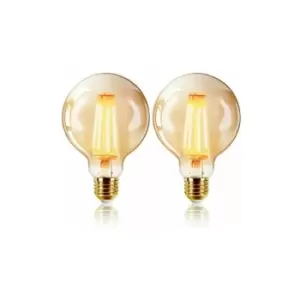 4W LED Filament Ball Bulb E27, 95 x 142mm, 2200K (Pack of 2)