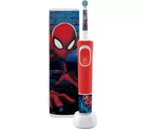 ORAL B Kids Spider-Man Electric Toothbrush, Red
