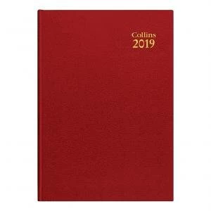 Collins 44 A4 2019 Desk Diary Day to Page Red Ref 44 Red 2019 44 Red