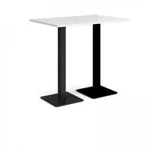 Brescia rectangular poseur table with flat square Black bases 1200mm x