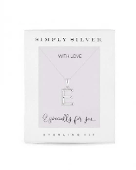 Simply Silver Alphabet Necklace Letter E
