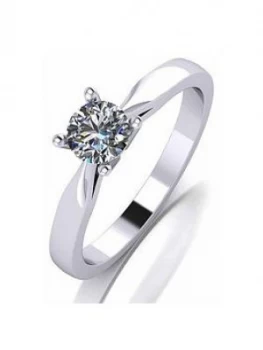 Love DIAMOND Platinum 1/2ct Diamond Solitaire Ring, One Colour, Size H, Women