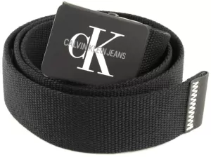 Calvin Klein Jeans Mens Monogram Canvas Belt - Black - M/90cm
