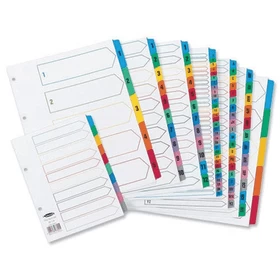 Concord Index 1-50 A4 White with Multi-Colour Tabs 05001/CS50