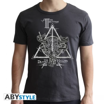 Harry Potter - Deathly Hallows Mens Medium T-Shirt - Grey
