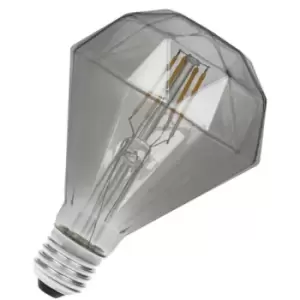 Prolite LED Diamond 4W ES-E27 Dimmable Funky Filaments 1800K Extra Warm White Smoke 95lm ES Screw E27 Globe Large Light Bulb