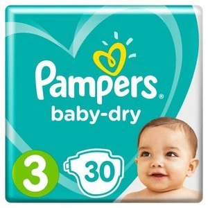 Pampers Baby Dry Size 3 30 Nappies