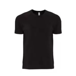Next Level Adults Unisex Contrast Cotton Raglan T-Shirt (XS) (Black)