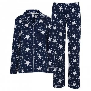 Chelsea Peers Star Print Pyjama Set - Navy/White