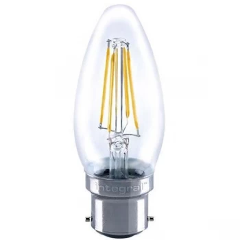 Integral Candle Full Glass Omni-Lamp 4W 36W 2700K 470lm B22 Non-Dimmable 330 deg Beam Angle