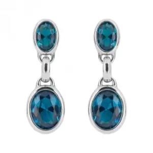Aqua Nano Crystal Double Drop Earrings E6225T