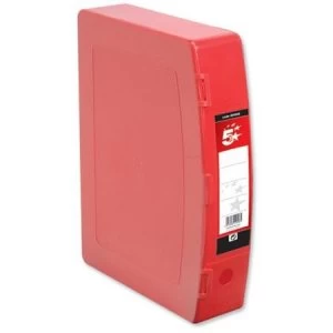 5 Star Office Box File Polypropylene with Twin Clip Lock Foolscap Red