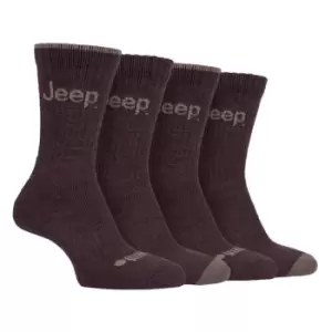 Jeep 4 Pack Performance Boot Socks Mens - Brown