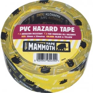 Everbuild PVC Hazard Tape Black / Yellow 50mm 33m