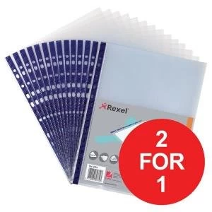 Rexel Nyrex A4 Reinforced Top Opening Pockets Clear Ref 12233 Pack of