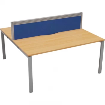 10 Person Double Bench Desk 1200X780MM Each - Silver/Beech