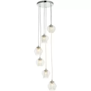Endon Mesmer Plate Pendant Ceiling Lamp, Chrome Plate With Glass, Glass Beads