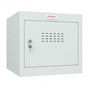 Phoenix CL Series Size 1 Cube Locker in Light Grey with Key Lock