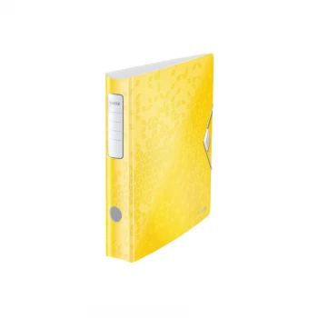 180 Active WOW Lever Arch File A4. 50MM. Yellow - Outer Carton of 5