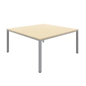 Fraction Infinity Square Maple Meeting Table With Silver Legs - 160 X 160