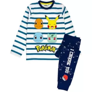 Pokemon Boys Characters Pyjama Set (11-12 Years) (White/Blue/Yellow)