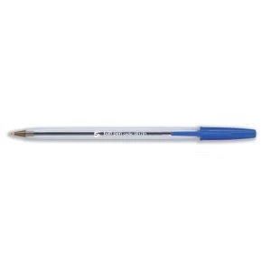 5 Star Office Ball Pen Clear Barrel 1.0mm Tip 0.4mm Line Blue Pack 50
