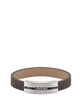 Boss Gents Boss Luke Brown Leather Strap Bracelet