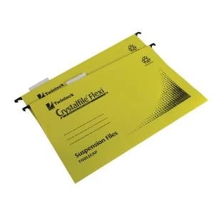 Rexel Crystalfile Flexi Standard Foolscap Yellow Pack of 50 3000043