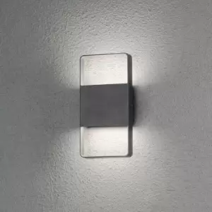 Konstsmide Matera Outdoor Modern Up Down Wall Light Dark Grey 2x 6W LED, IP54
