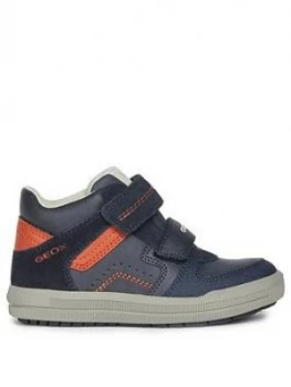 Geox Boys Arzach Strap High Top Trainers - Navy/Red