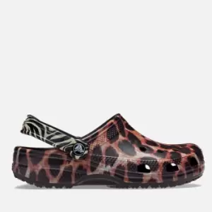 Crocs Classic Animal Remix Clog, Black/Multi Animal, size: 5, Unisex, Slides & Sandals, 207840-0ZR