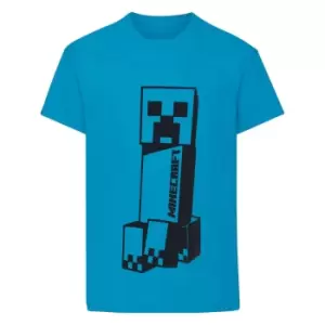 Minecraft Girls Leaning Tower Creeper T-Shirt (5-6 Years) (Teal)