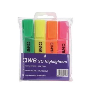5 Star Value Highlighters Assorted Pack of 4